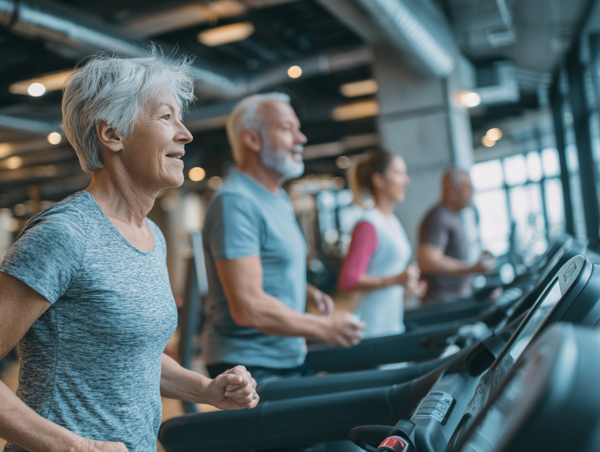 Aktivní lidé různého věku při cvičení